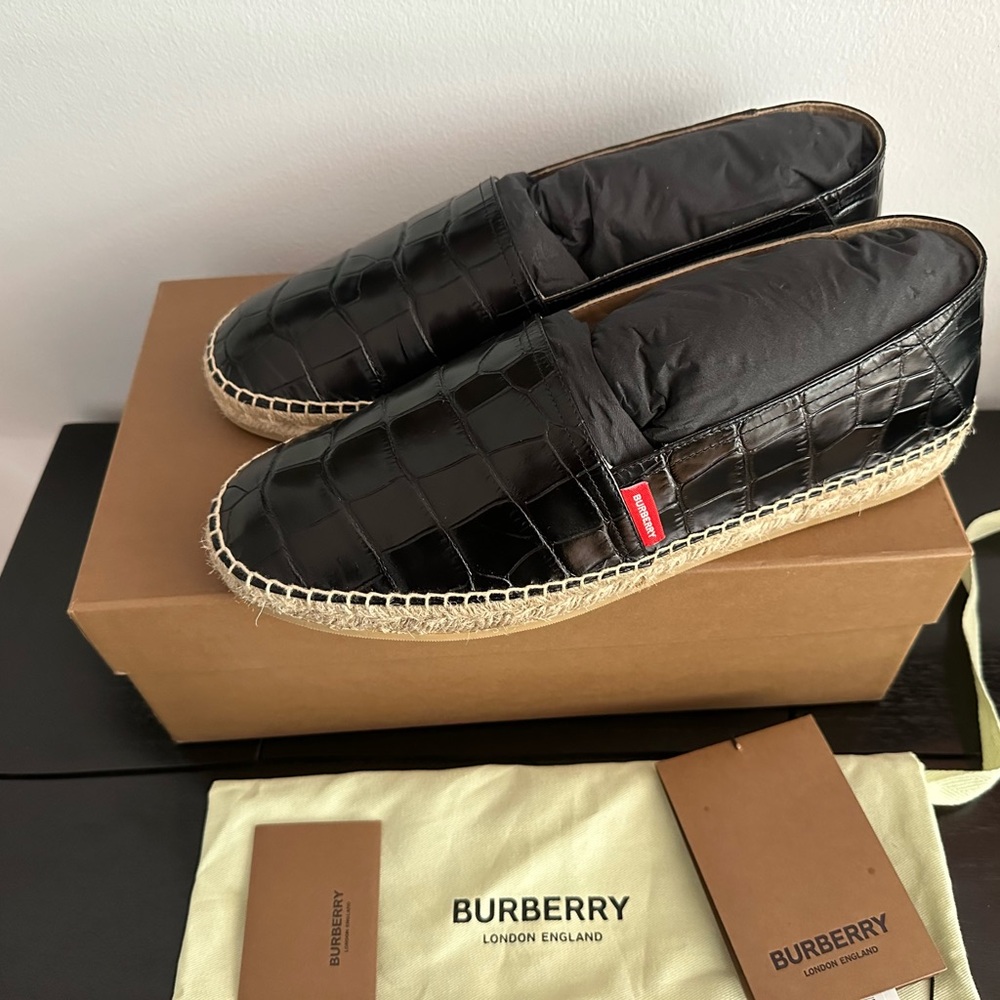 Burberry black espadrille (MF Dorwood round- toe espadrille) size UK10 EUR 44
